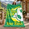 Club Leon Custom Name Flannel Blanket Personalized Soft Warm Plush Throw Blanket Customized Gift for Family Friends