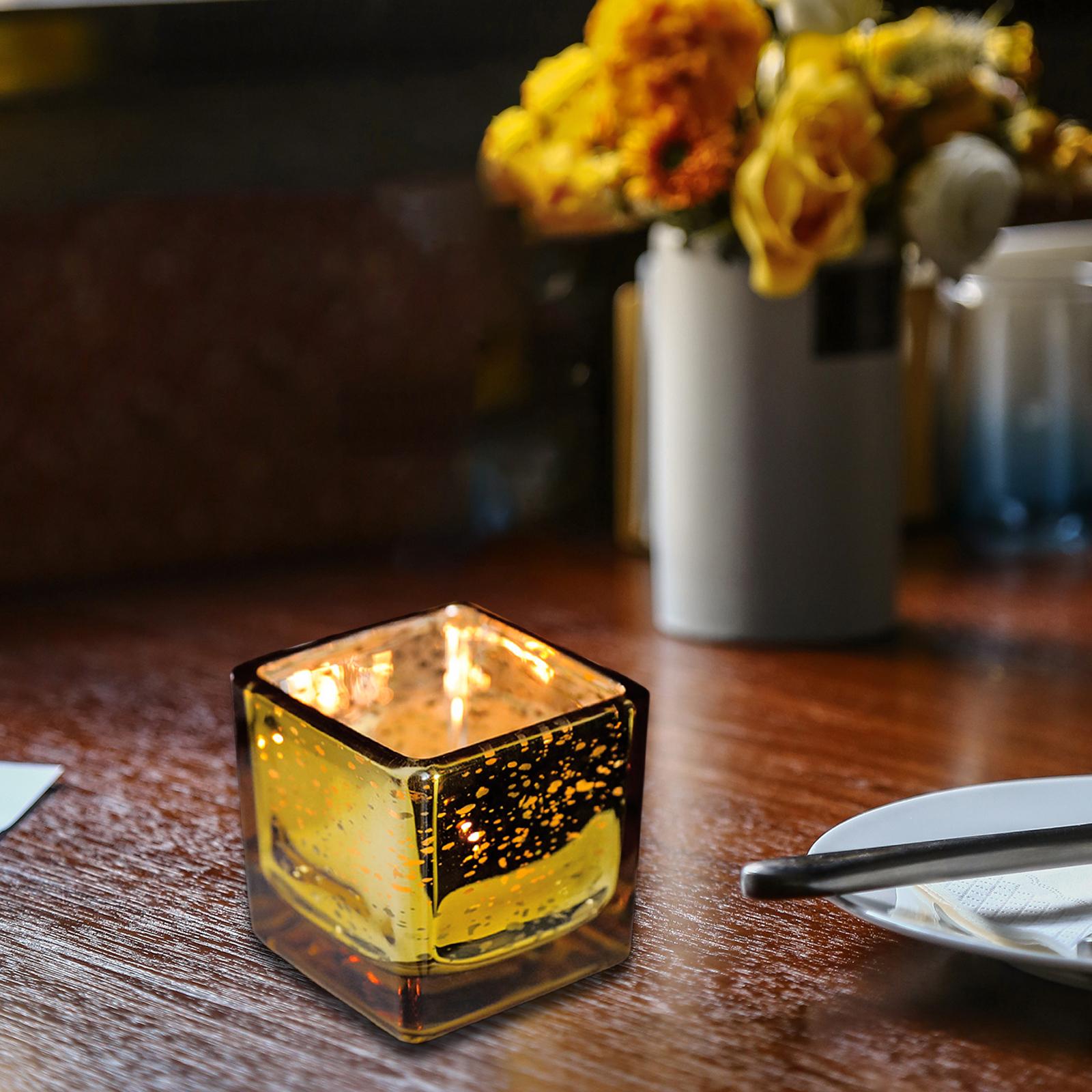 

Glass Candle Holders Decorative Candle Stands Decoration Tealight Holders Votive Candle Holders for Valentines Home Decor золотой