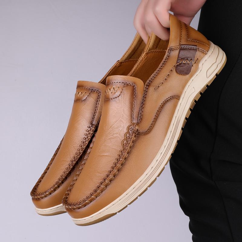 Fashion Handmade Mens Stylish Loafers Classic Men Shoes for Wedding High Quality Mens Slip on Flats Genuine Leather Mens Casual Shoes