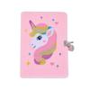 2025 Unicorn A5 Plush Diary with Lock - Cute Cartoon Kids' Writing Notebook