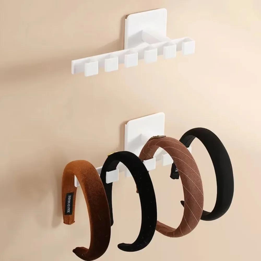 6 Hooks Hat Holder Shaped Baseball Cap Storage Rack Wall Mount Hat Belt Multifunctional Storage Without Punching Economic Hook