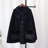 Bow knitted double-sided woolen coat cape autumn and winter new high-end sweater jacket women