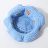 Women Plush Hat Bowler Hat Knitted Hat Breathable Handmade Crochet Vibrant Floral Pattern Cute Hollow Ruffles Colorful 56-58cm