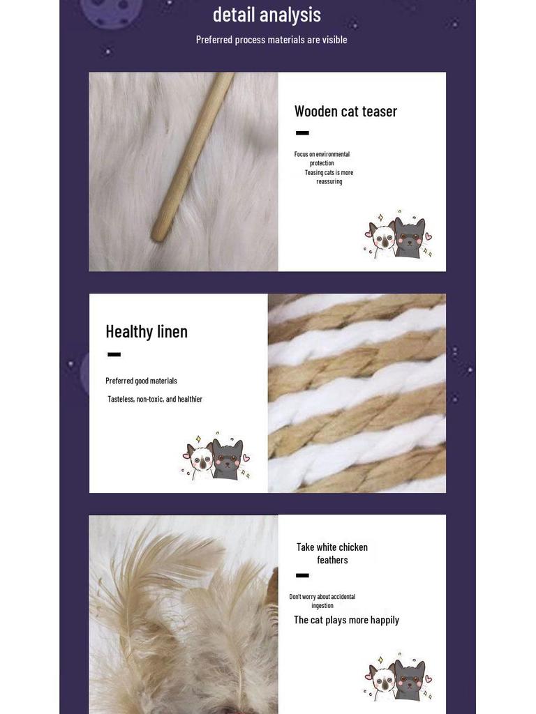 Boredom Relief Teething Mouse Teaser Wand & Self-Play Ball Kitten Toy Set