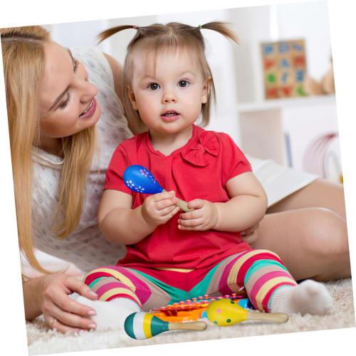 VICASKY Maracas Toys, Wooden Musical Instruments for Kids, Shakers, Sand Hammers, Percussion Instruments, Party Supplies, Games, Props, 10 Pieces, Ran