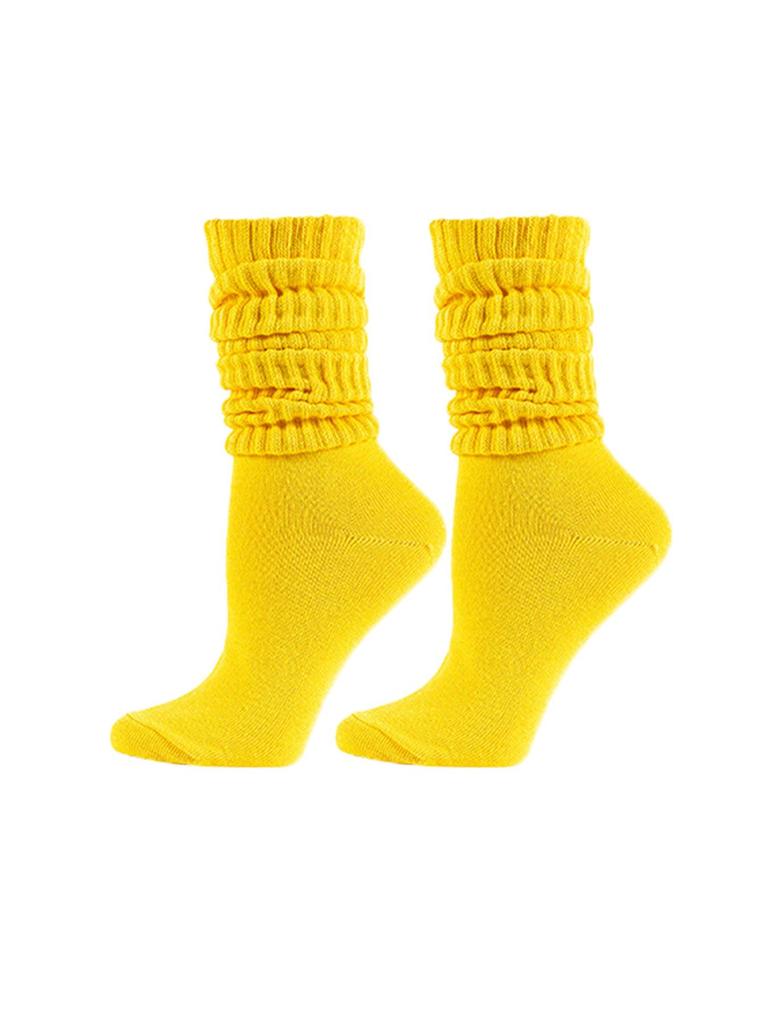 Candy Color Chunky Socks for Men and Women - Autumn/Winter Solid Slimming Long Socks