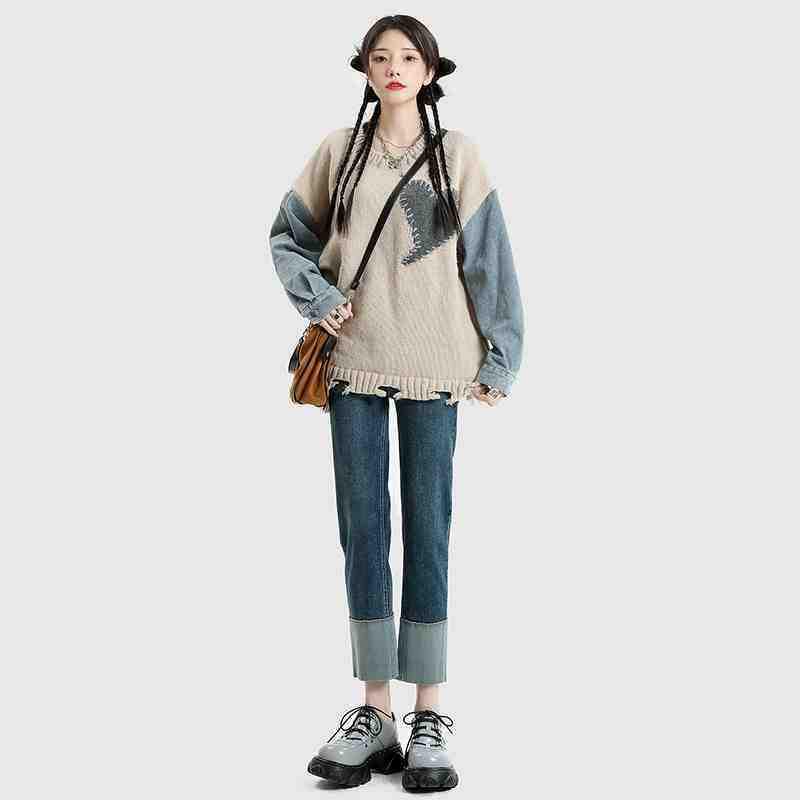 Petite Women's Stretchy High-Waisted Cigarette Pants – Autumn/Winter 2023 Flattering Narrow Leg Straight Jeans