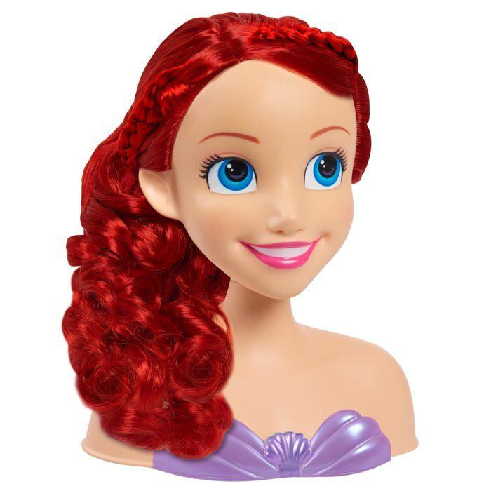 Tête à coiffer - Disney - Ariel - 20 cm - 3 accessoires - Pour enfants à partir de 3 ans