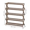 Solid Bamboo Shoe Rack Foldable Freestanding Shoe Shelf Installation-Free Shoe Organizer Heavy Duty