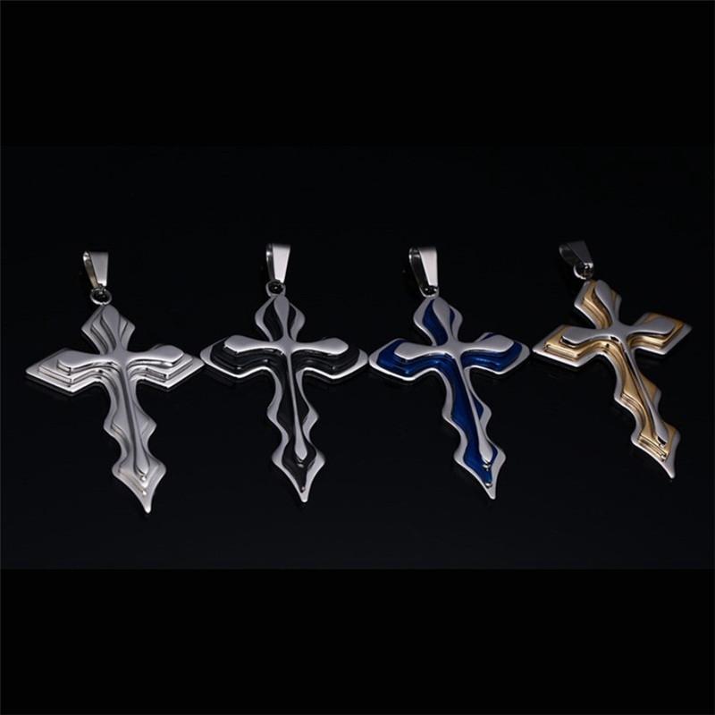Unisex's Cross Pendant Crucifix Necklace Stainless steel Chain