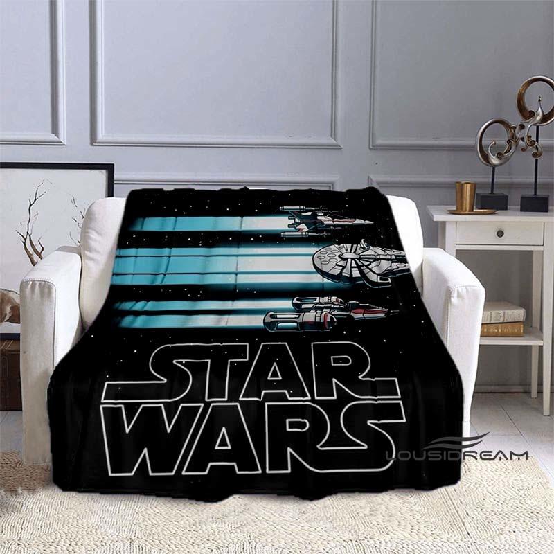 This Star Wars Cartoon Print Blanket Is Suitable for Use On Sofas, Beds, Travel, Camping, and Also Makes A Great Gift.