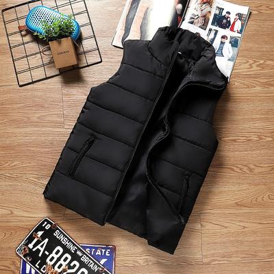 Herren-Weste, Jacke, warm, ärmellos, für den Winter, wasserdichter Reißverschluss, Mantel, Herbst, Stehkragen, lässige Weste, Markenkleidung