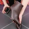 Winter New Comfortable Soft Leather Pointed Temperament Women's Boots Soft Sole Soft Surface Single Boots Autumn and Winter Zipper Short Boots Women