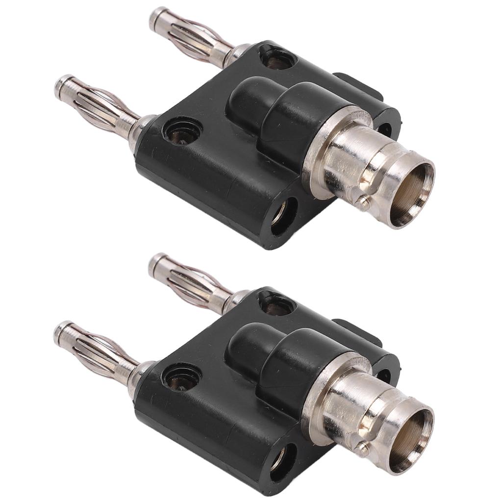 2PCS J.20022 4mm Banana Plug Connector BNC Female to Double Row Banana Connector Adapter