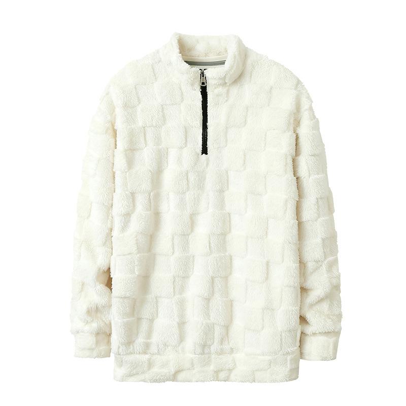 

2025 Осень и Зима Новая Толстовка с Капюшоном Свободного Кроя с Длинным Рукавом Повседневная Мода Молния S белый