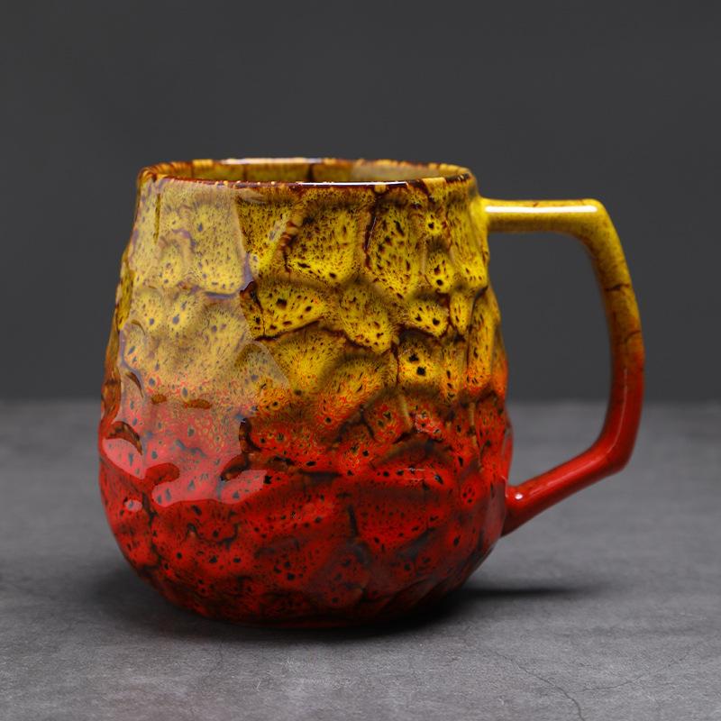 

Creative ceramic mug large capacity home high value breakfast couple water cup design sense niche coffee cup 550ml