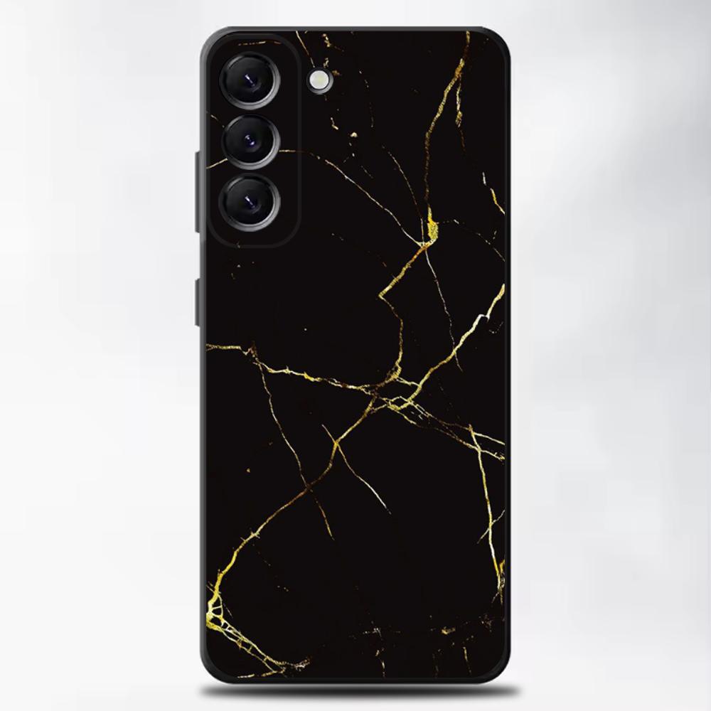 Black Gold Marble Pattern Phone Case For Samsung Galaxy A13,A21s,A22,A31,A32,A52,A53,A71,A80,A91 Soft Black Cover