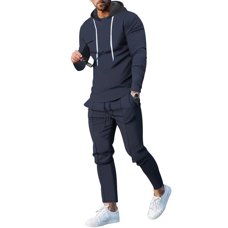 Traje Deportivo de Ocio para Hombre Primavera y Otoño Sudadera Holgada Conjunto Slim de Dos Piezas para Hombre