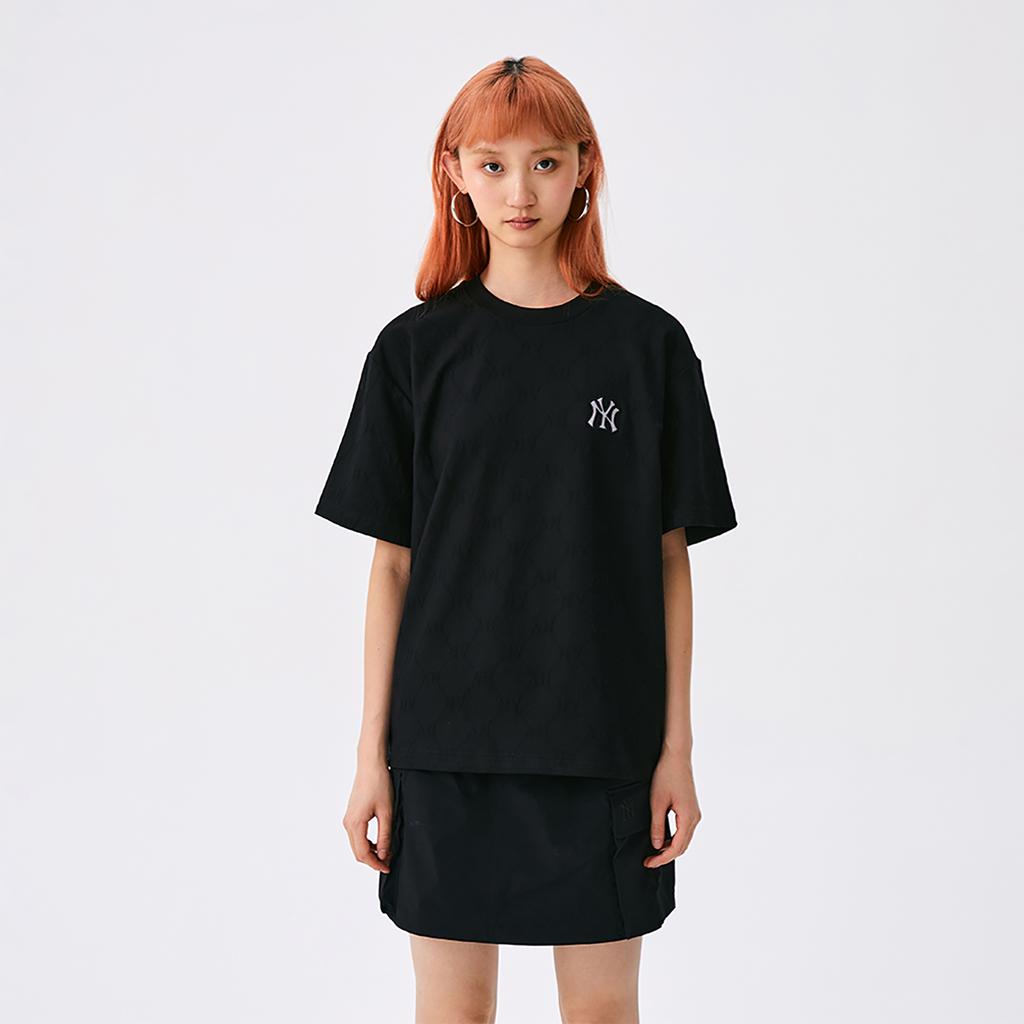 New MLB MONOGRAM Collection New York Yankees SS25 T Shirt Unisex Black 3ATSM1353-50BKS