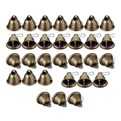 30 Piezas Campanas Manualidades Campanas Pequeñas Campanas de Latón Campanas Vintage Con Ganchos Para Colgar Fabricación de Carrillones de Viento Entrenamiento de Perros