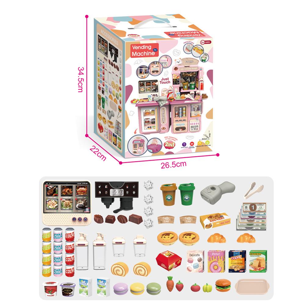 Children Play House Simulation Candy Convenience Store Supermarket Touch Function Checkout Page Appliances Coffee Machine Toys