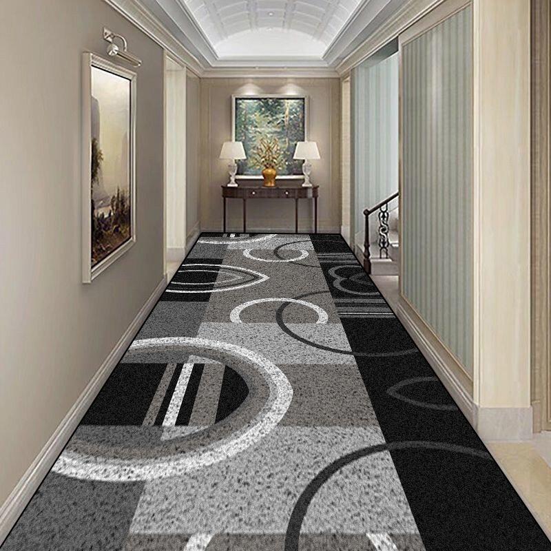 Nordický geometrický vzor Dlouhý koberec do chodby Protiskluzový koberec na schodiště Hotelová hala Chodbový běhoun Omyvatelný Pokojový dekor Podložky na podlahu