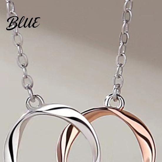 Mobius Band Circles Necklace Intertwined Rings Couple Strip Men Women