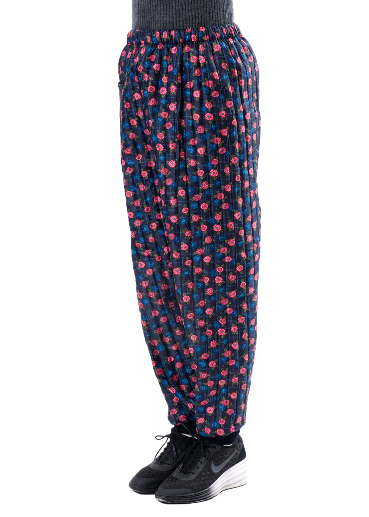 

[Little Island] Women s Floral Quilted Monpe (Traditional Japanese work pants) - Size M - Pink