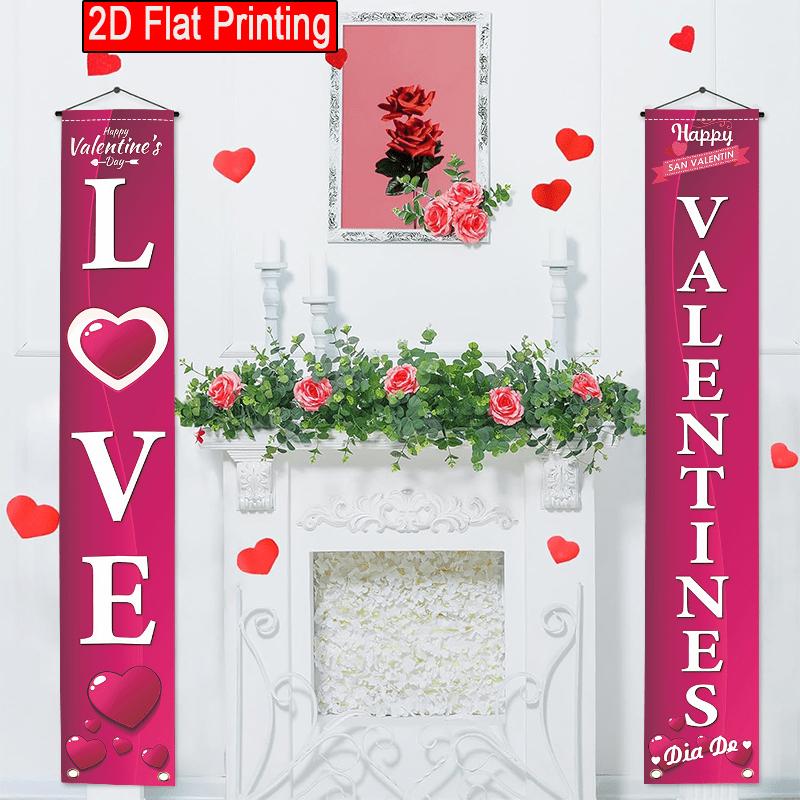 2pcs Birthday & Valentine Rose Door Couplet