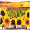 Sunflower Tapestry Wall Hanging Sunset Sunflowers Field Wall Art Golden Yellow Sunflowers Tapestries Warm Yellow Floral Plant