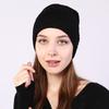 Beanie Hat Solid Color Adjustable Autumn Winter Plush Lining Windproof Hat Scarf for Outdoor