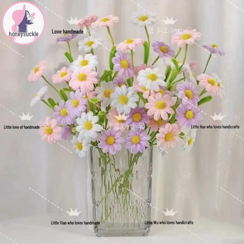 Barevné chryzantémy sedmikrásky chenilkové stonky materiál 1081 (Styl stonku květu)