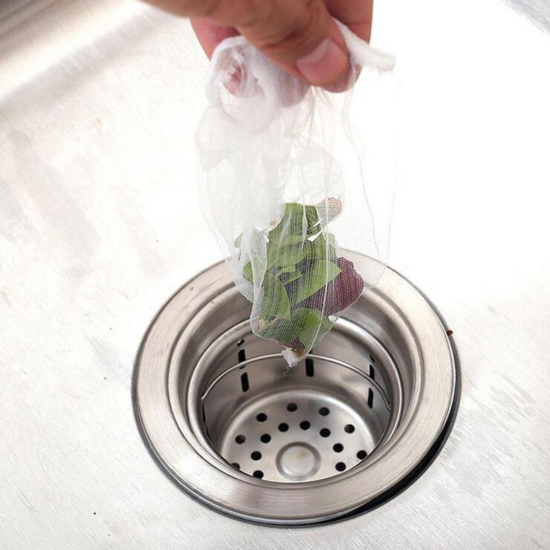 30pcs/set Sink Drain Hole Trash Strainer Mesh Disposable Garbage Bag Bathroom Kitchen Waste Bin Filter
