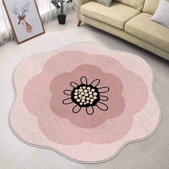 3D Flower Area Rug Absorbent Quick Dry Irregular Plush Floral Floor Mat Washable Non-slip Living Room Bedroom Bathroom Kitchen Decoration Carpet
