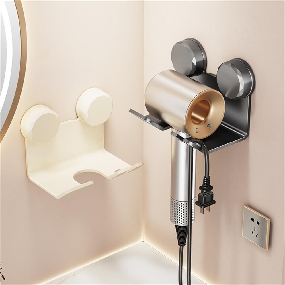 For Bathroom Hair Dryer Holder Wall Mount with Curling Iron Organizer Rack and Cord Hook for Organized Storage