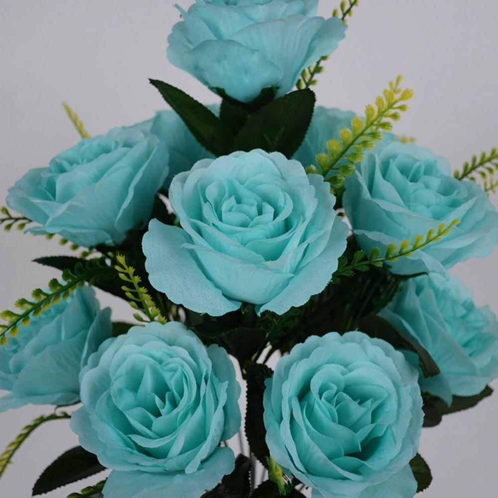 12 Heads Valentine's Day Flowers Mini Crystal Grass Bouquet Real Happy Silk Flower  Home Decorative