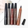 Waterproof 4 Point Liquid Eyebrow Pencil with 3D Long Lasting Eye Brow Brush - Natural Microblade Makeup Tools