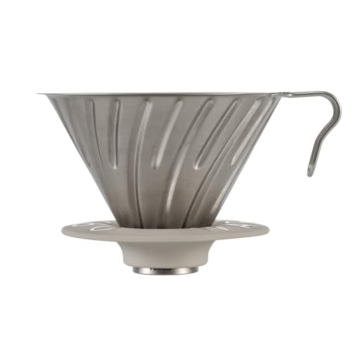 

HARIO V60 Titanium Dripper, 1-4 cup capacity, Hand Drip, Lightweight, Outdoor Use, Titanium, Greige (VDTI-02-TSV)