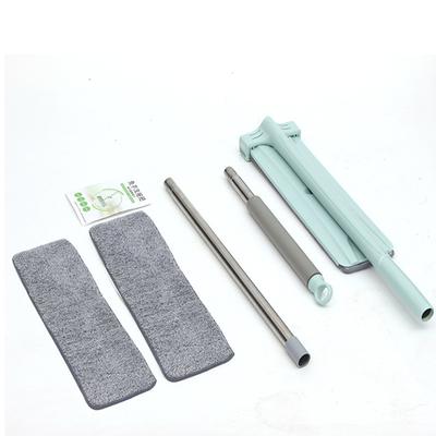 Mocio per pavimenti piatto Manico in acciaio Mano libera Rotazione a 360° Mocio in microfibra Asciutto Bagnato Cucina pulita