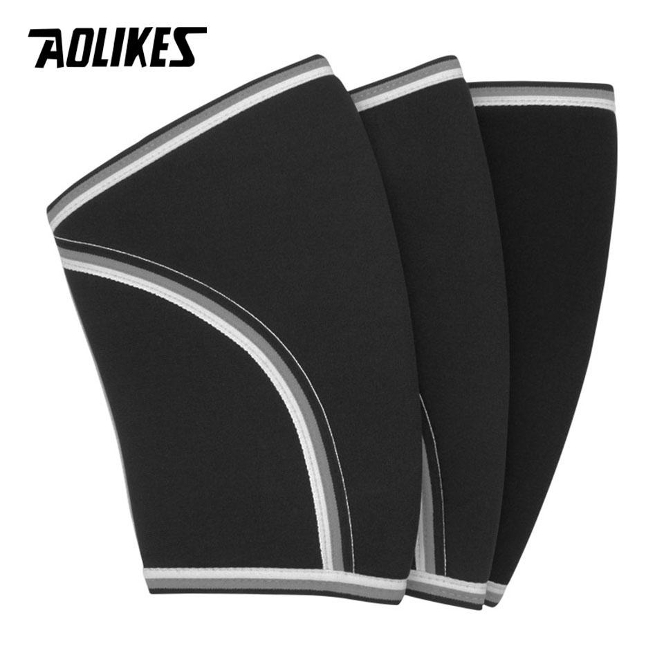 Aolikes Knee Sleeves 7mm Compression Brace for Squats Weightlifting Powerlifting Gym Workout Support 1 Pair