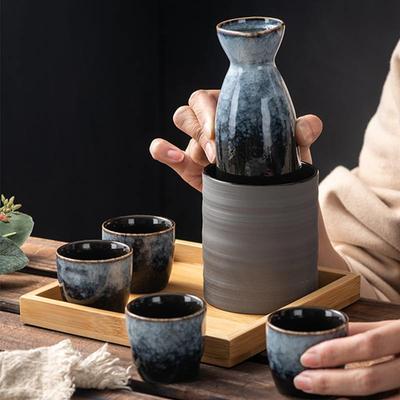 Japon Tarzı Seramik Çay Fincanları Retro Sake Bardakları Şarap Dekanteri Kung Fu Çay Fincanı Ev Ustası Kupası Taverna Şarap Aksesuarları