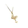 Women's Titanium Steel Butterfly Necklace with Micro-inlaid Zircon - Fashionable and Versatile Jewelry Accessory
