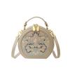 Bolsas Bolsas Transversais Femininas Primavera 2025 Novo Estilo Chinês Bordado Bolsas de Mão High-end Novo Estilo Chinês Moda Pequena Bolsa Redonda