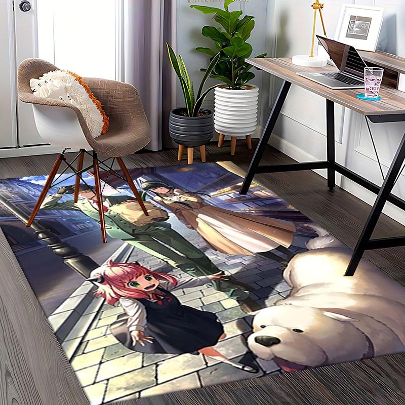 1pc Anime Character Design Office Chair Mat - Seasonal Gift for Anime Lovers, Non-Slip Carpet Suitable for Home Decor, Living Room, Bedroom, Game Room