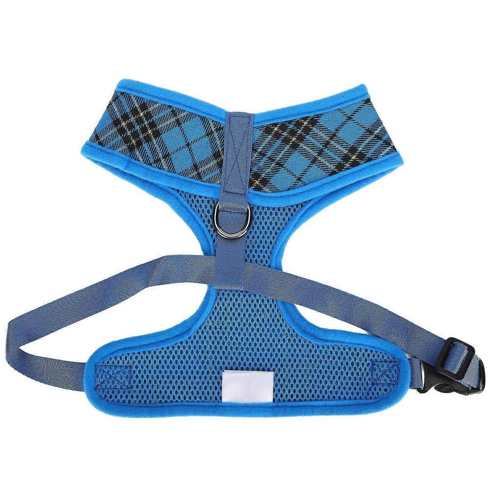 Breathable Blue Dog Harness Vest Soft Mesh Leash Small Size S