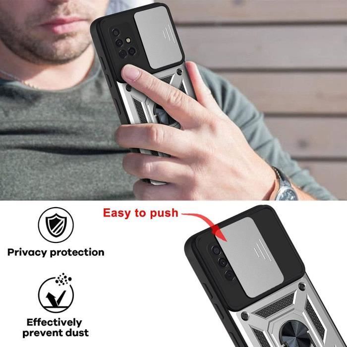 Pack de 2 Verres Trempés - Samsung - A51 - Argenté - Style Armée - Antichoc