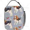 Beagle Patterns Print Lunch Bag for Women/Men/kids Work School Trip Portable Handheld Thickened Insulated Lunch Box with Pocket