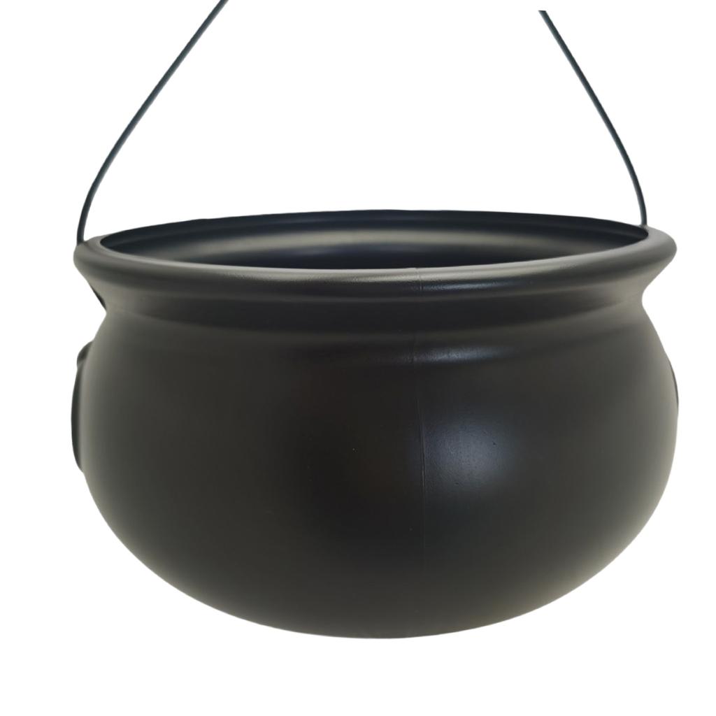 Calderone Classico per Streghe Bollitore Secchio 12" Nero Contenitore per Caramelle Ciotola per Dolcetti per Forniture Decorazioni Festa di Halloween