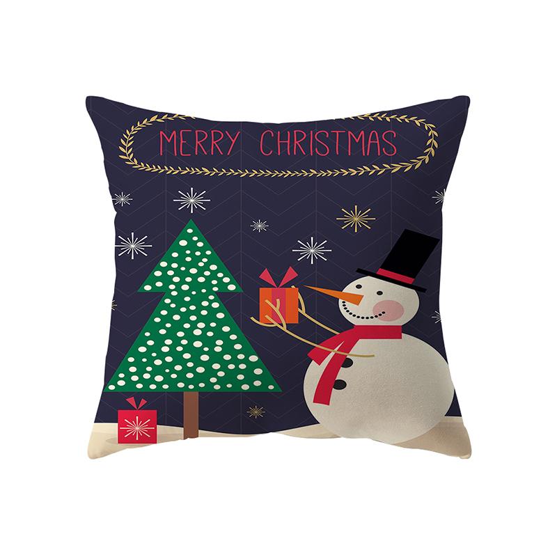 Christmas Theme Cute Santa Claus Print Pattern Cushion Cover Home Living Room Sofa Decoration Pillow Pillow Cover