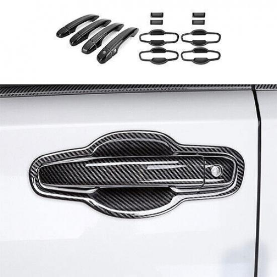 Car Side Door Handle Bowl Cover Trim Fit For Honda Accord 2018- Carbon Fiber